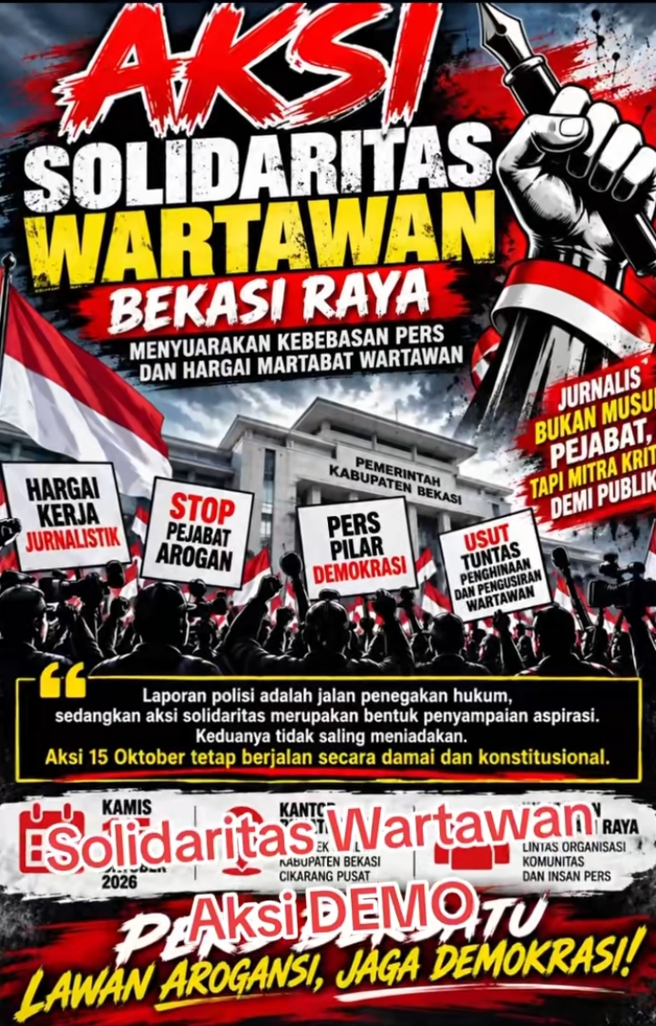 Bupati Bekasi Asep, Baru Dilantik KDM, Dituntut Janji Membereskan Kesepakatan Demonstrasi Organisasi Aksi Solidaritas Wartawan Se-Bekasi Raya